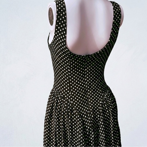 Reformation Anelis Midi Dress Size 6 Black White Polka Dot - Picture 11 of 14
